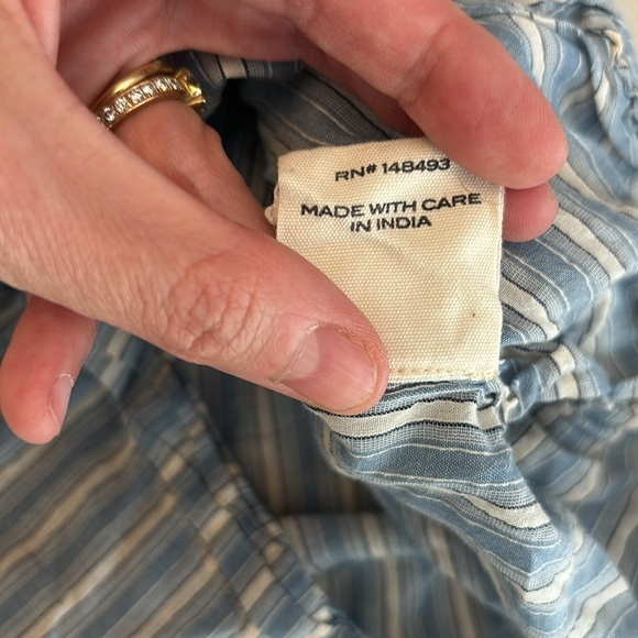 Doen Blue and White Striped Women's Pajama Shorts - Picture 8 of 17